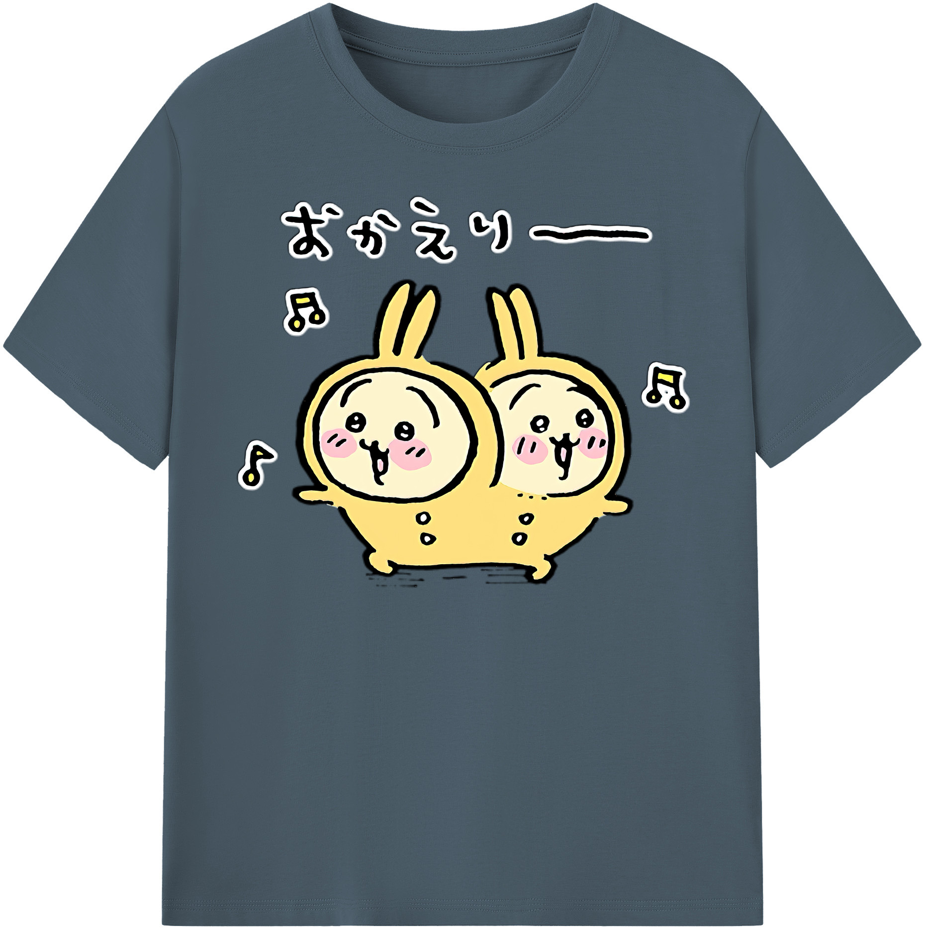 （画像用） ちいかわ うさぎ Chii-kawa usagi 綿100％半袖Tシャツ（フロントプリント）